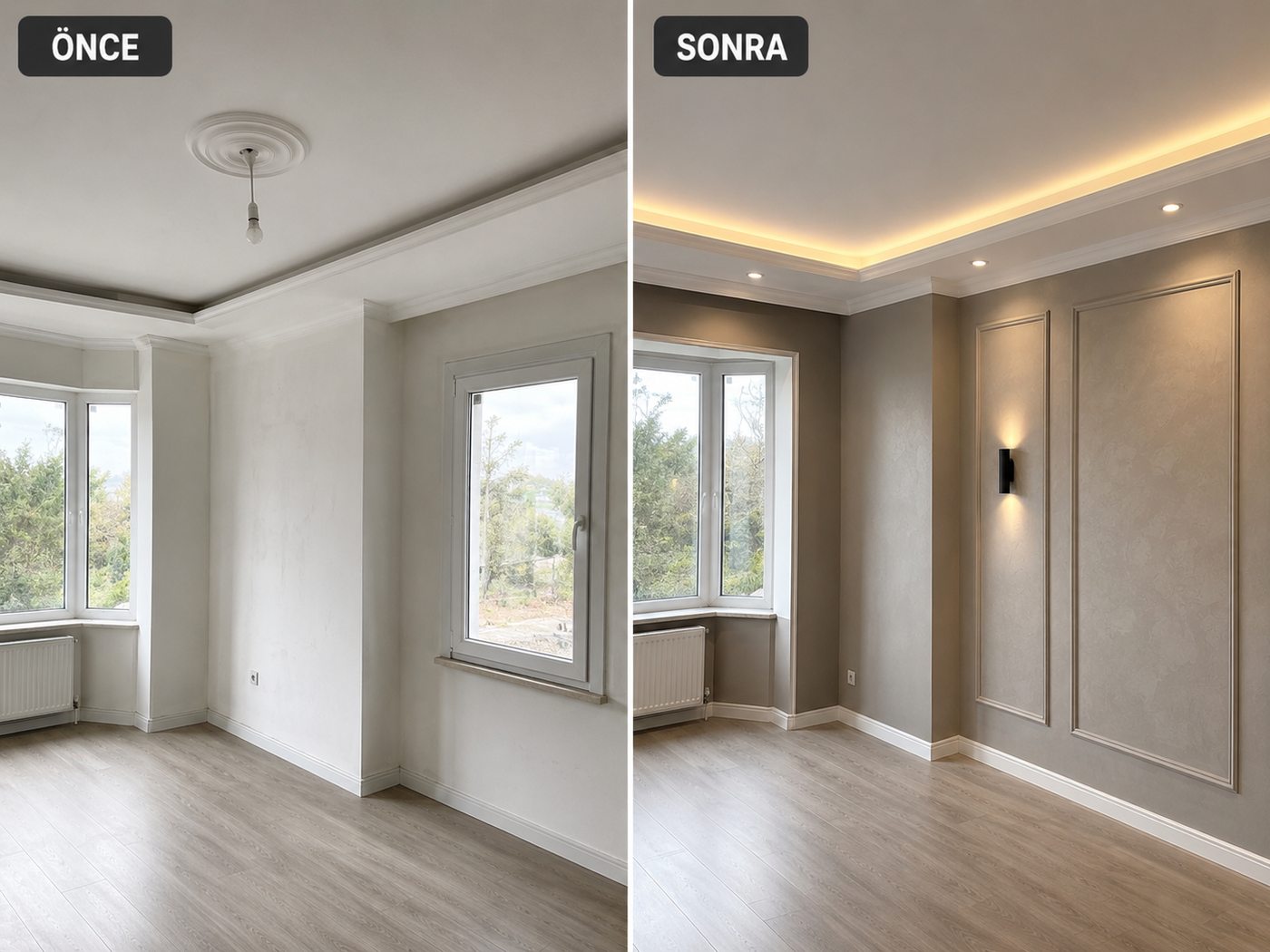 Bahçelievler iç cephe boya öncesi ve sonrası
